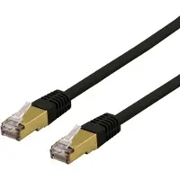 Deltaco – S/FTP Cat6a laitekaapeli, Delta-sert., LSZH, 1m, musta (SFTP-61SAH)