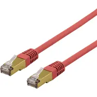 Deltaco – S/FTP Cat6a laitekaapeli, Delta-sert., LSZH, 2m, punainen (SFTP-62RAH)