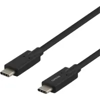 Deltaco – USB-C-kaapeli, 5Gbit/s, 5A, 2m, musta (USBC-1503)