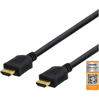 Deltaco – High-Speed Premium HDMI -kaapeli, 1m, Ethernet, 4K UHD, musta (HDMI-1010D)