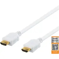 Deltaco Premium HDMI 2.0 Kaapeli, Ethernet, 4K, 2 Meter - Valkoinen