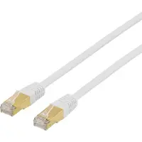 Deltaco – S/FTP Cat7 laitekaapeli, jossa RJ45, 0,5m, 600MHz, LSZH, valk (STP-70V)