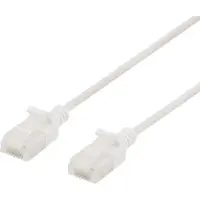 Deltaco – U/UTP Cat6a laitekaapeli, ohut, läpimitta 3,5mm, 3m, valkoinen (UUTP-1058)