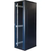 Toten – System G, 19" lattiakaappi, 42U, 600 x 1200, lasiovi ed., perfor. ovi tak., 800 kg, musta (G6.6242.9801)