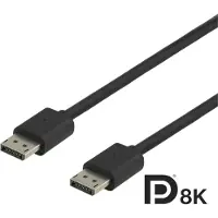 Deltaco – DisplayPort-kaapeli, DP 1.4, 7680x4320 30Hz, 3m, musta (DP8K-1030)