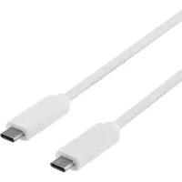 Deltaco 3.2 Gen1 USB-C -kaapeli, 1m, valkoinen