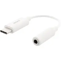 Deltaco – Sovitin USB-C - 3,5mm, stereoääni, aktiivinen, 11cm, valkoinen (USBC-1145)