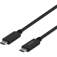 Deltaco USB-C -kaapeli, 100 W, 1 m, musta