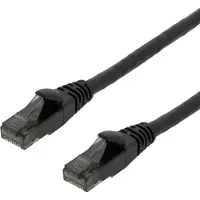 Deltaco – Taipuisa laitekaapeli, U/UTP, Cat6, 2m, monilankaiset johtimet, 24AWG, 500MHz, LSZH, musta (UUTP-1503)