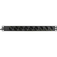 Deltaco 19" virtapaneeli, 9x CEE 7/3, 2m, musta