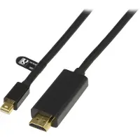 Deltaco Mini DisplayPort – HDMI -kaapeli, jossa 4K, 1 m, musta