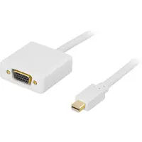 Deltaco – Mini DisplayPort - VGA kaapeli u-n, 1m, valk (DP-VGA100)