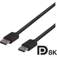 Deltaco – DisplayPort-näyttökaapeli, DP 1.4, 7680x4320 30Hz, 2m, musta (DP8K-1020)
