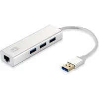 LevelOne USB-0503, Langallinen, USB, Ethernet, 1000 Mbit/s, Hopea, Valkoinen