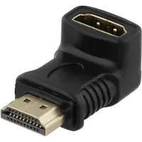 Deltaco HDMI uros-naaras sovitin kulmaliittimellä