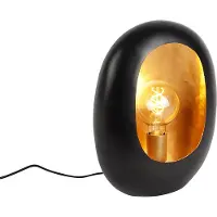 QAZQA Design-pöytävalaisin musta kullanvärisellä sisäosalla 36 cm - Cova