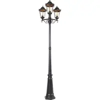 QAZQA Ulkoseinävalaisin musta 220 cm 3-valo IP44 - Havana