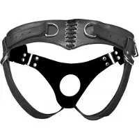 Strap U Bodice - Strap-on valjaat, tyylikäs, keinonahkainen, musta
