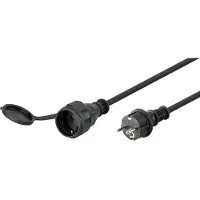 Goobay Strömkabel utomhus, 25 m, svart