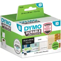 Dymo Durable, Valkoinen, Itse kiinnittyvä tulostintarra, Polypropeeni (PP), Universaali, LabelWriter Wireless, 4XL, SE450, 450 Twin Turbo, 450 Turbo, (2112286)