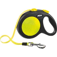 Flexi - Kelatalutin New Neon Tape, neonkeltainen, 5 m, L, max 50 kg - Koirat - Kaulapannat