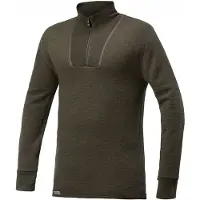 Woolpower Zip Turtleneck 400 Pine Green Välikerrospuserot XS