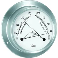 Barigo Ruostumaton Teräs Satiini Termo-hygrometri 85 Mm
