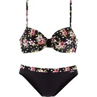 LASCANA Bikini vihreä / roosa / punainen / musta