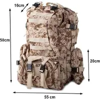 Verk Group Leirintä- / Sotilaallinen Taktinen Reppu - 48,5 L Desert Camo Multicolor