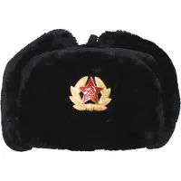 MFH - Max Fuchs MFH Fur Hat with Emblem (Color: Black, Size: XL (61-62))