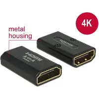 DeLOCK HDMI-sukupuolen vaihtaja 19 pin HDMI Type A Naaras 19 pin HDMI Type A Naaras Musta