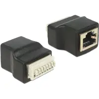 DeLOCK RJ45 – riviliitin, painikkeilla -sovitin, musta
