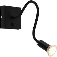 QAZQA Moderni joustava seinävalaisin USB musta - Zeno