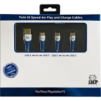 IMP Tech - 4M Braided Fast Charge Play and Charge Cable Twin Pack - A to C, C to C