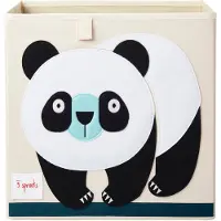 3 Sprouts Säilytyslaatikko - 33x33x33 cm - Panda - - OneSize - Säilytyslaatikot