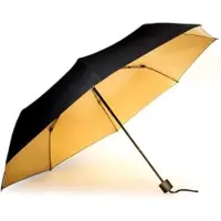 SUCK UK Black & Gold Umbrella - Black - ONE SIZE