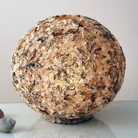 Holländer Pöytävalaisin MUSCHELBALL, Kerma/meripihka, Olohuone/ruokailutila, Synteettinen materiaali, Moderni