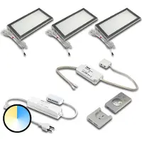 Hera Kaapinalusvalaisin Dynamic LED Sky 3 kpl, ruostumaton teräs Sky, himmennettävä, Alumiini/harmaa/sinkki, Keittiö, Synteettinen materiaali, Moderni