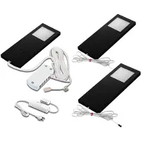 Hera Kaapinalusvalo LED SlimPad F 3 kpl 3 000 K musta Slim-Pad F, himmennettävä, Musta, Keittiö, Synteettinen materiaali, Moderni