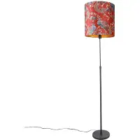 QAZQA Lattiavalaisin musta varjostin pavonnin kuvio punainen 40 cm - Parte