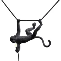 Seletti Ulkovalaisin , Monkey Lamp, Musta, Muovi, Design
