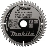 Makita B-29446 Pyörösahanterä HM 136 mm, Z-48 , Unique