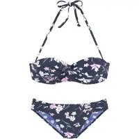 LASCANA Bikini laivastonsininen / vaalea pinkki / valkoinen