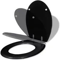vidaXL WC-istuin soft close MDF yksinkertainen muotoilu musta