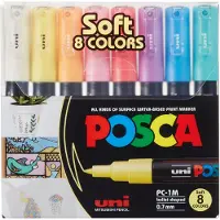 Posca Uni Marker 8 kpl PC-1M pastellivärit maalikynäsetti