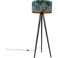 QAZQA Lattiavalaisin kolmijalka musta varjostimella Peacock 50 cm - Tripod Classic
