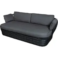 Cane-Line Basket loungesoffa Graphite konstrotting sis. harmaa Airtouch tyynysetit