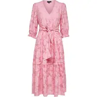 Selected Slfsadie 3/4 Midi Dress B - Pink - 34