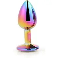 Dream Toys Gleaming Love – Monivärinen jalokivi-anustappi, metallinen (S)