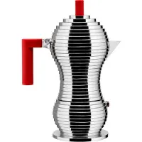 Alessi Pulcina induktio espressopannu, 6 kuppia, alumiini - punainen